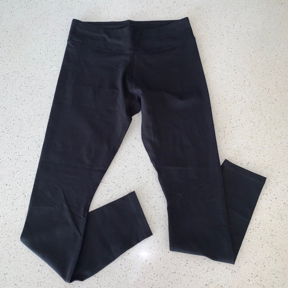 Pact Womens Organic Cotton Stretch Leggings Black Mid Rise Size M Full Length